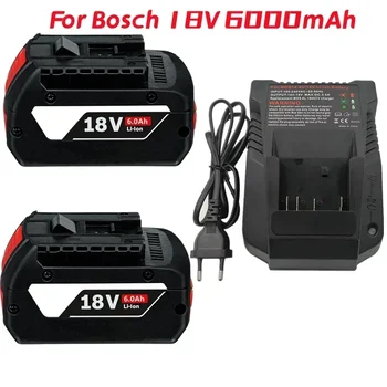 1-3PSC 18 В Аккумулятор для Bosch GBA 18V 6.0Ah Lithium BAT609 BAT610G BAT618 BAT618G 17618-01 BAT619G BAT622 SKC181-202L +зарядное устройство