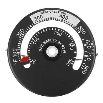1 шт. Черный Алюминиевый Надежный Магнитный Дровяной Печь Термометр Пожарная Печь - Монитор Температуры Дымохода