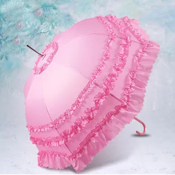 10 шт./лот мода свадьба подружка невесты зонтик кружева длинная ручка принцесса косплей зонтики для женщины девушки бесплатная доставка