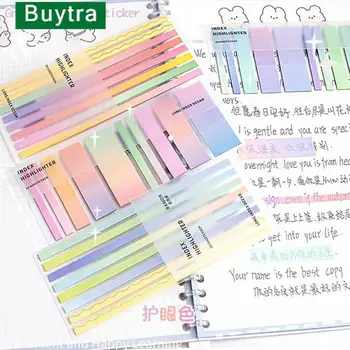 160 листов Kawaii Водонепроницаемая этикетка Наклейка Ins Style Gradient Color Sticky Note Scrapbooking Memo Pad Студенческие канцелярские принадлежности