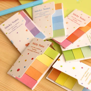 3 шт. Прекрасный радужный цвет Самоклеящиеся N Советы Posted Memo Pad Sticky Notes Bookmark Marker Paper Escolar Korean Stationery