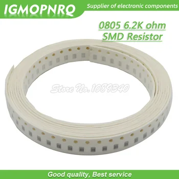 300 шт. 0805 SMD Резистор 6,2 кОм Чип-резистор 1/8 Вт 6,2 К 6K2 Ом 0805-6,2 К