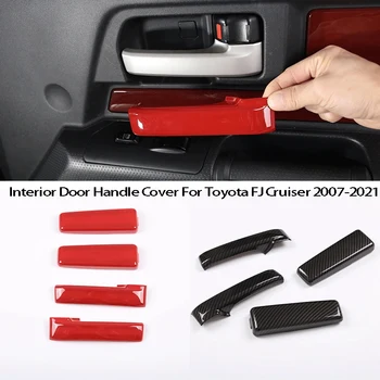 4PCS Автомобильная ручка внутренней двери Наклейки на отделку двери для Toyota FJ Cruiser 2007-2021