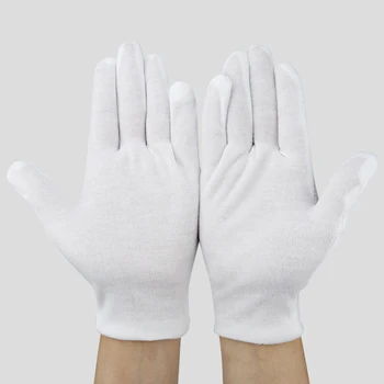 6 пар / комплект Унисекс Толстые чистящие перчатки Инспекция Хлопок Рабочие перчатки Монета Ювелирные изделия Легкие Женщины Мужчины Варежки