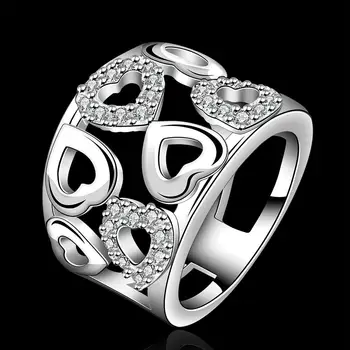 925 серебряное кольцо для женщин леди свадьба валентинка подарок довольно милый ювелирные изделия мода кольца бесплатная доставка заводская цена