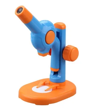 AST-OB Toy 15X Монокулярный стереомикроскоп DIY Набор для обучения с оранжевым и синим цветом