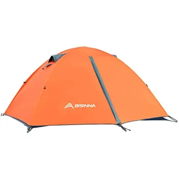 BISINNA 4 человека Кемпинг Палатка Легкая туристическая палатка Водонепроницаемая ветрозащитная двухдверная Простая установка Двойные наружные палатки