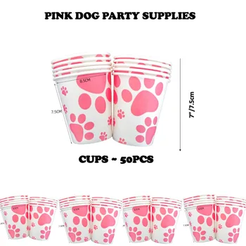 Disney Pink Dog Набор посуды для вечеринок Годовщина свадьбы Детские души Украшения для вечеринки по случаю дня рождения колледжа Одноразовые стаканчики