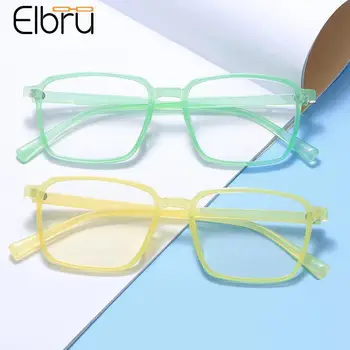 Elbru TR90 Маленькая квадратная оправа Анти-синий свет Простые очки Электронный экран Радиационная защита Защита глаз Простые очки
