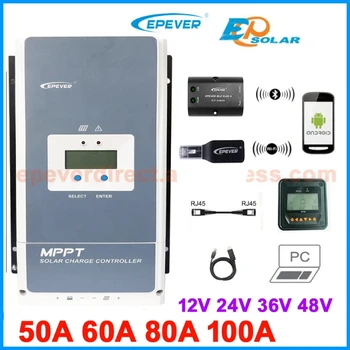 EPEVER MPPT 100A 80A 60A 50A Контроллер солнечного зарядного устройства 12V24V36V48VAuto для Max PV 150V 200V 5415AN 5420AN 6415AN 6420AN 8420AN