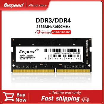 Faspeed Memoria Оперативная память DDR4 16 ГБ 2666 МГц Оперативная память для ноутбука DDR3 8 ГБ 4 ГБ 1600 МГц внутренняя память DDR 3 DDR 4 1,2 В 1,35 В SODIMM для ноутбука