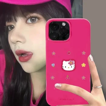 Hello Kitty Sanrio Sweet girls Аниме Чехол для телефона для iPhone 15 14 13 12 11 Pro Max Xr Xs 7 8 14 Plus Обложка