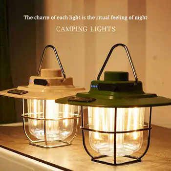 LED Лампа для кемпинга Ретро Подвесная Лампа Для Палатки Водонепроницаемые Диммируемые Фонари Для Кемпинга На открытом воздухе Лампа для палатки Аварийный фонарь