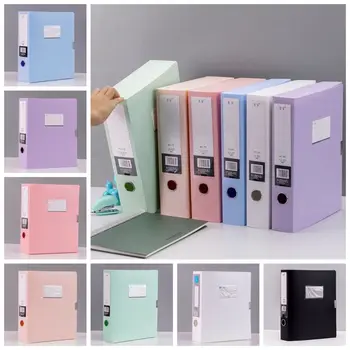 Morandi Color A4 File Organizer Box Пыленепроницаемый PP Пластиковый файл Бумажный органайзер Сертификаты Документ Чехол Канцелярские принадлежности
