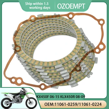 OZOEMPT Комплект дисков сцепления мотоцикла и прокладка крышки Применить к KX450F 06-15 KLX450R 08-09