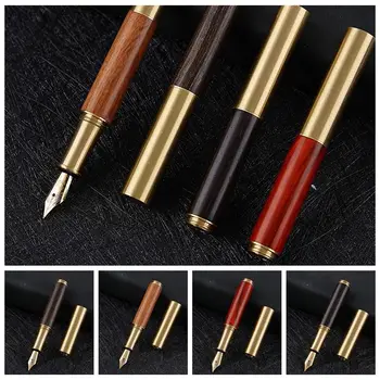  Smooth Writing Mini Pocket Wood Fountain Pen Высококачественная изысканная бизнес-ручка Signature Sandalwood 0,26 мм Бизнес-перьевая ручка
