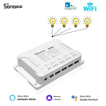 SONOFF 4CH R3 / 4CH PRO R3 Wi-Fi Switch Module 4 Gang Wi-Fi DIY Smart Switch APP Голосовое управление Умный дом Работает с Alexa Google