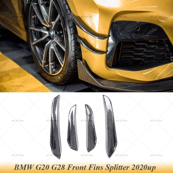 TAKD G20 G28 Углеродное волокно Передний бампер Плавники Canards Splitters Автомобильный стайлинг для BMW 3 серии G20 G28 TAKD Стиль 2020 2021 2022