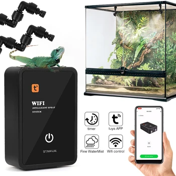 WiFi Интеллектуальный увлажнитель для рептилий Приложение Управление туманом Система распыления Таймер орошения для растений тропического леса Амфибия