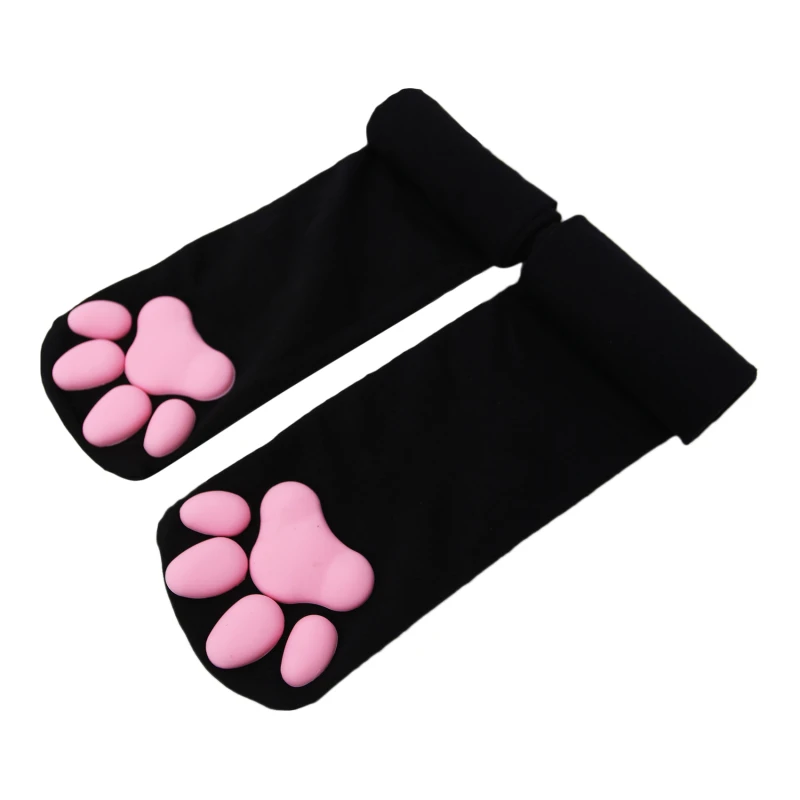 Новые носки для кошек для женщин и девочек Kawaii 3D Кошачий коготь Носок Шапочки Милый Подарок Лолита Подушечки Лап Косплей Кошачья Лапа Подушечка Бедро Высокие Носки