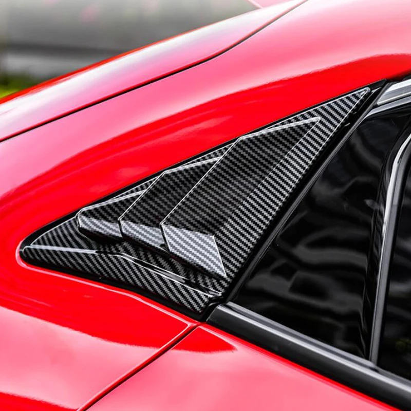 ABS Задняя панель Окно Боковые жалюзи Черный Углеродное волокно Цвет Вентиляционная наклейка Крышка для Honda Civic Type R Хэтчбек 2020 2021