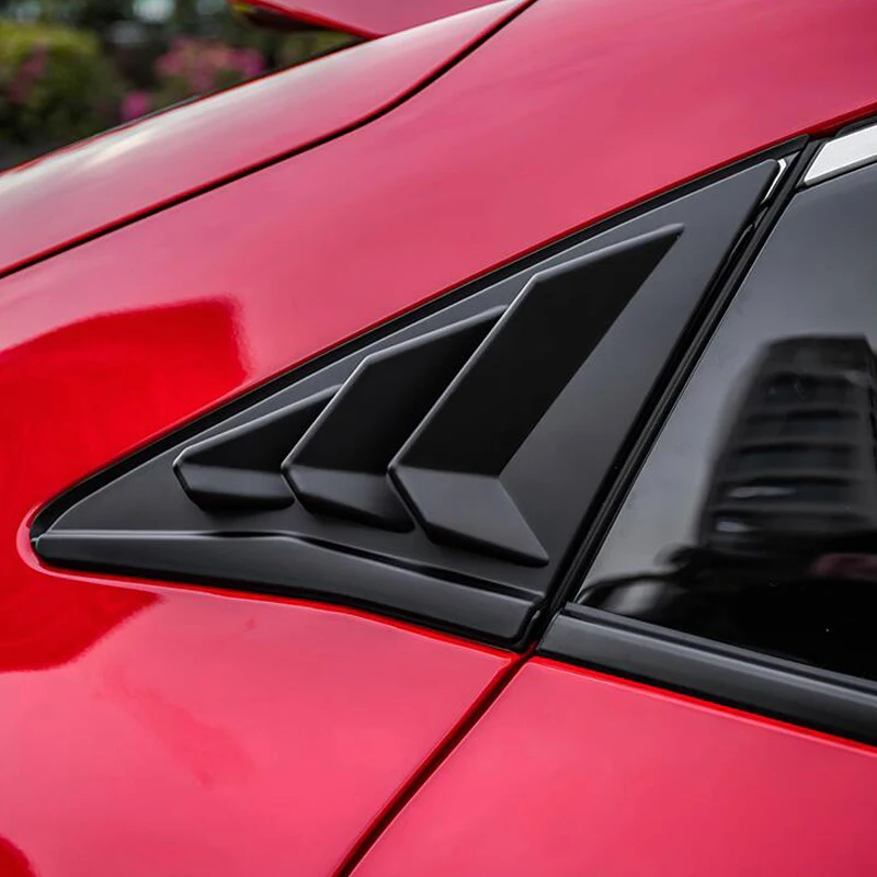 ABS Задняя панель Окно Боковые жалюзи Черный Углеродное волокно Цвет Вентиляционная наклейка Крышка для Honda Civic Type R Хэтчбек 2020 2021