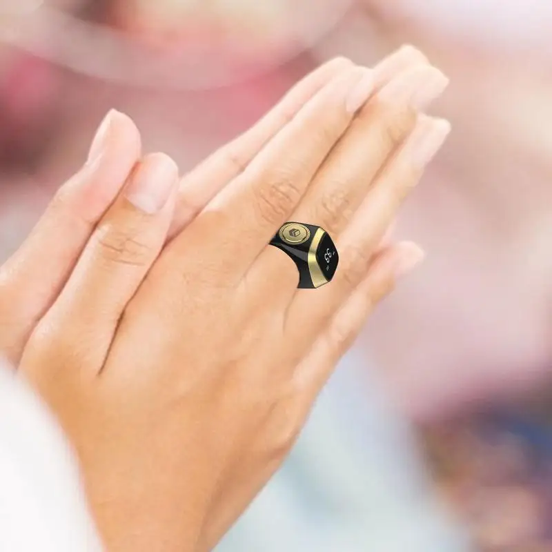  Умное кольцо счетчика Tasbih для мусульман Zikr Digital Tasbeeh 5 Напоминание о вибрации во время молитвы Водонепроницаемый