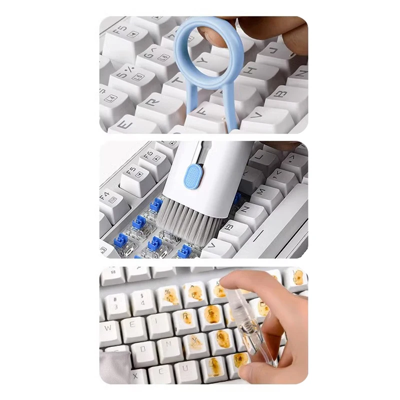  Щетка для чистки компьютерной клавиатуры 7 в 1 Электронный комплект для iPad Bluetooth Наушники Инструменты для чистки телефона Очиститель Keycap Puller Kit