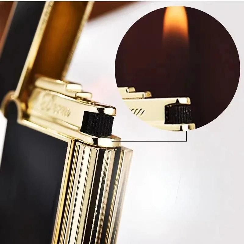  Derui Ультратонкая зажигалка с узкой полосой, модная, компактная и портативная, зажигалка с бутаном с боковым скольжением, подарок для мужчин и женщин