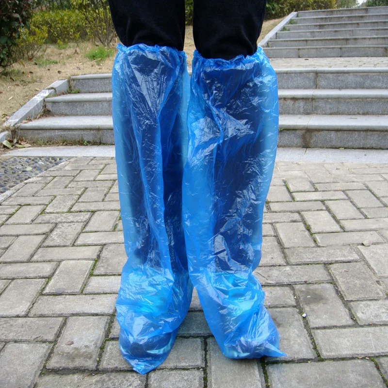 10 пар водонепроницаемые толстые пластиковые одноразовые бахилы для обуви с высоким верхом для женщин