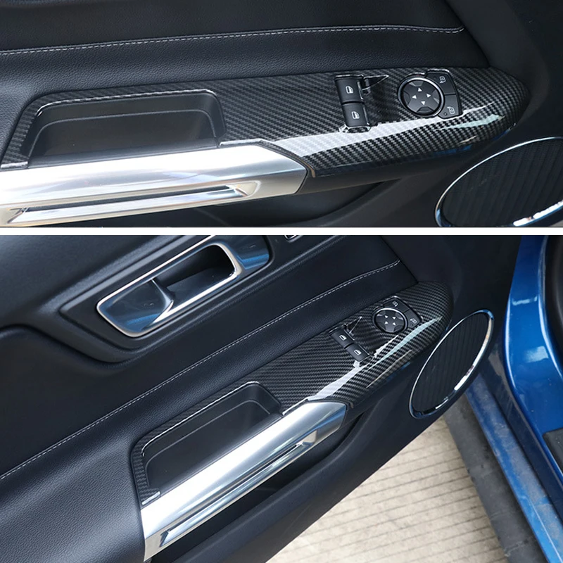 Автомобильный АБС Стеклоподъемник Панель Крышка Накладки Цвет углеродного волокна
Для Ford Mustang 2015, 2016, 2017, 2018, 2019