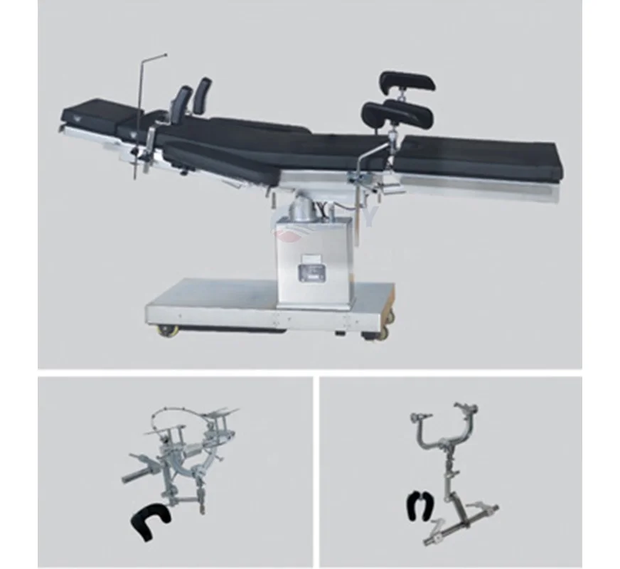 Больничный многофункциональный электрический операционный стол Регулируемая медицинская кровать из нержавеющей стали для осмотра С-дуги и рентгеновской съемки