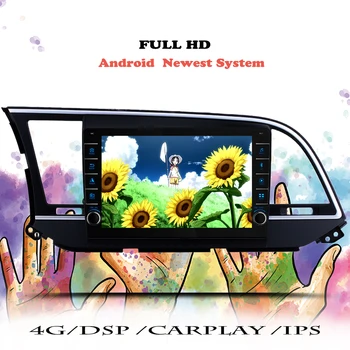 Авто Авто Радио Android 12 IPS Для Hyundai Elantra 6 2016 2017 2018 Мультимедийный плеер Навигация GPS Аудио 2din DVD Магнитофон