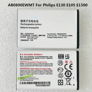 Аккумулятор оригинального качества 800 мАч AB0800EWMT AB0800DWML для аккумулятора сотового телефона Philips E130 E105 E1500