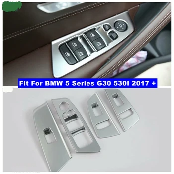 Внутренняя дверь Подлокотник Окно Стекло Кнопка подъема Панель управления Крышка Отделка Для BMW 5 серии G30 530I 2017 - 2021 Автомобильные матовые аксессуары