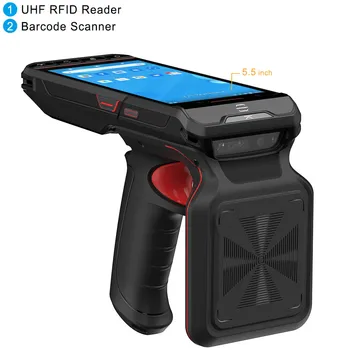 Все в одном UHF RFID считыватель Портативный КПК Android Сканер штрих-кода Мобильный терминал данных MT6762 Восьмиядерный 4 ГБ 64 ГБ Android 4G LTE