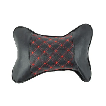  Горячий новый практичный полезный прочный высококачественный опора для подушки черный + красный подголовник линии PU Кожа 28 * 18 * 9 см Аксессуар