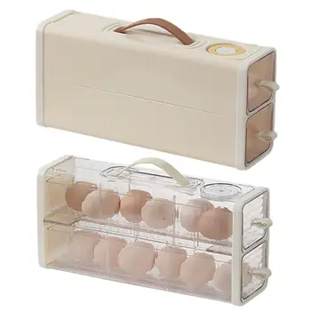 Держатель для яиц для холодильника Двухслойный портативный дозатор яиц для кухни Ящик для яиц Анти-Столкновение Холодильник Держатель для яиц Стойка