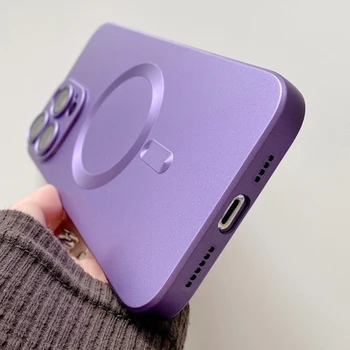  для магнитных жидких силиконовых чехлов Magsafe для iPhone 15 14 13 12 Pro Max Plus Soft Mag Safe Беспроводная зарядка Крышка объектива камеры