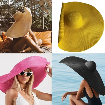 для шляпы от солнца Соломенная шляпа Негабаритный солнцезащитный козырек Шляпа Лето Must Have Item для женщин