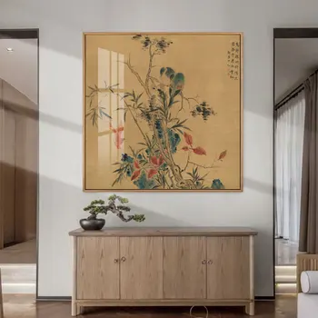 Живопись Красивое Растение Большой Плакат Печать Абстрактное Искусство Настенная Картина Для Гостиной Кухни Китайский Цветок Птица Холст