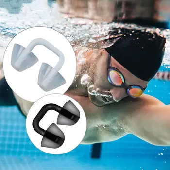 Затычки для носа для плавания Силиконовые многоразовые водонепроницаемые зажимы Профессиональные аксессуары для плавания и серфинга для взрослых Дети Начинающие