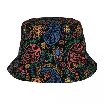 Изготовленная на заказ цветная бандана Пейсли Принт Ведро Шляпа Мужчины Женщины Пляж Солнце Лето Рыбак Кепка
