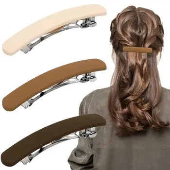 Матовый материал Шпильки Украшение для волос Однословный пружинный зажим Элегантная заколка для волос для девочек и женщин