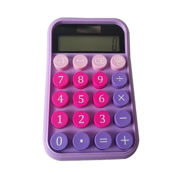 Механический переключатель Калькулятор ЖК-дисплей Фиолетовый калькулятор Большие кнопки Механический калькулятор 1 шт. Фиолетовый