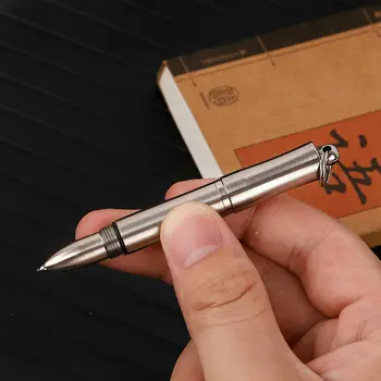 Мини Титановая ручка Бизнес-офис Signature EDC Карманный брелок для шариковой ручки