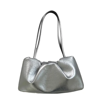 Модная плиссированная сумка через плечо из полиуретана Универсальная и прочная сумочка для активного отдыха 517D