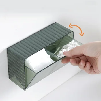Настенные ящики для хранения Пыленепроницаемый органайзер для ванной комнаты для ватных палочек Макияж Самоклеящийся маленький держатель для ювелирных изделий Boxe