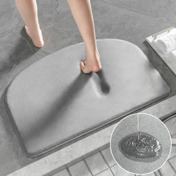  Нескользящий коврик для ванной Супер впитывающий коврик для ванны Ковер из пены с эффектом памяти Коврик для ванны Коврики для пола Коврик для душевой комнаты Подножка для унитаза