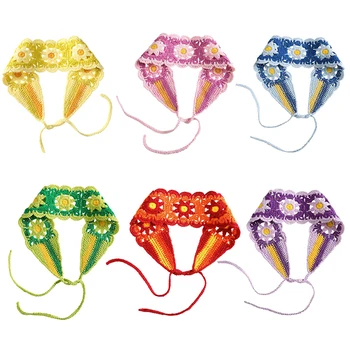 Новый вязаный крючком повязка для волос женский шарф однотонный вязание повязки на голову банданы широкие эластичные резинки для волос модные аксессуары